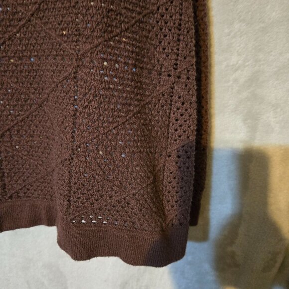 Abercrombie/Fitch Women's M Crocheted Knit Brown Top Y2K Capsule Timeless Style. - Picture 8 of 8